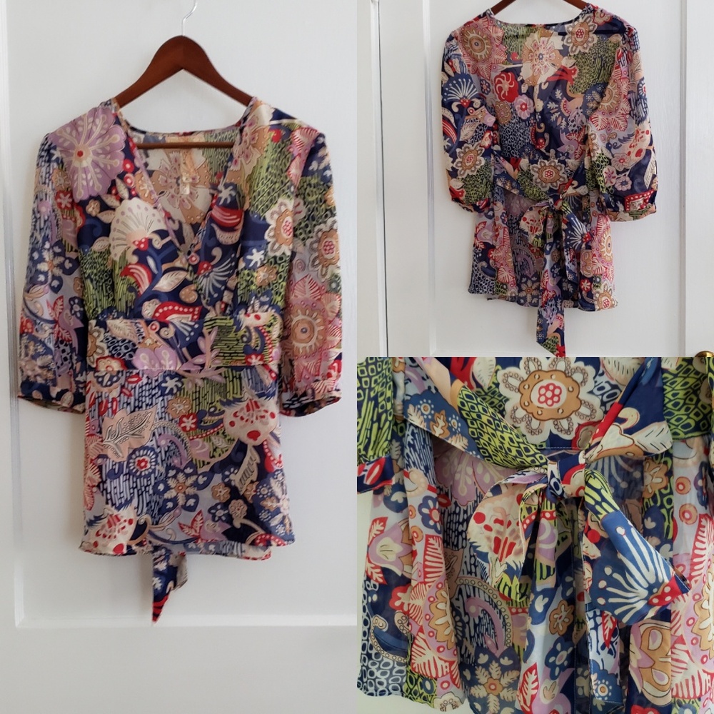 Andrew & Co. | L career printed top tie back